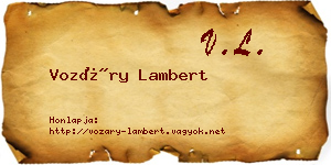 Vozáry Lambert névjegykártya